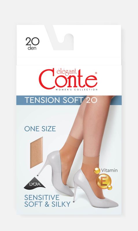 Жіночі шкарпетки TENSION SOFT 20 (1 пара), р.23-25, Nero
