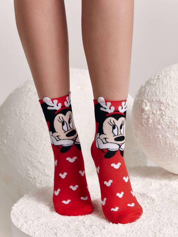 Жіночі шкарпетки бавовняні CE NEW YEAR DISNEY 21С-73СПМ, р.23-25, 646 червоний