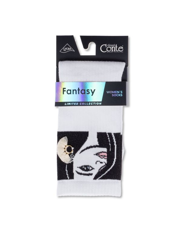 Жіночі шкарпетки бавовняні CE FANTASY 20С-134СП, р.23-25, 248 білий