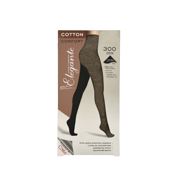 Колготки жіночі бавовняні EL COTTON 300 "рубчик", р.4, grafit