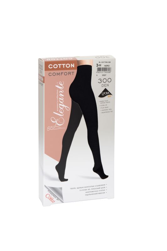 Колготки жіночі бавовняні EL COTTON 300, р.5, Nero