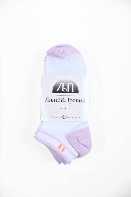 Набір шкарпеток жін. Л&П 120/4 пари (короткі), р.36-40, 03 білий/б.бузковий