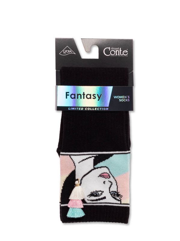 Жіночі шкарпетки бавовняні CE FANTASY 20С-21СП, р.23-25, 232 чорний