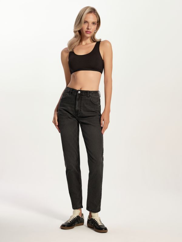 Брюки джинсові жіночі CON-828, р.170-98, washed black