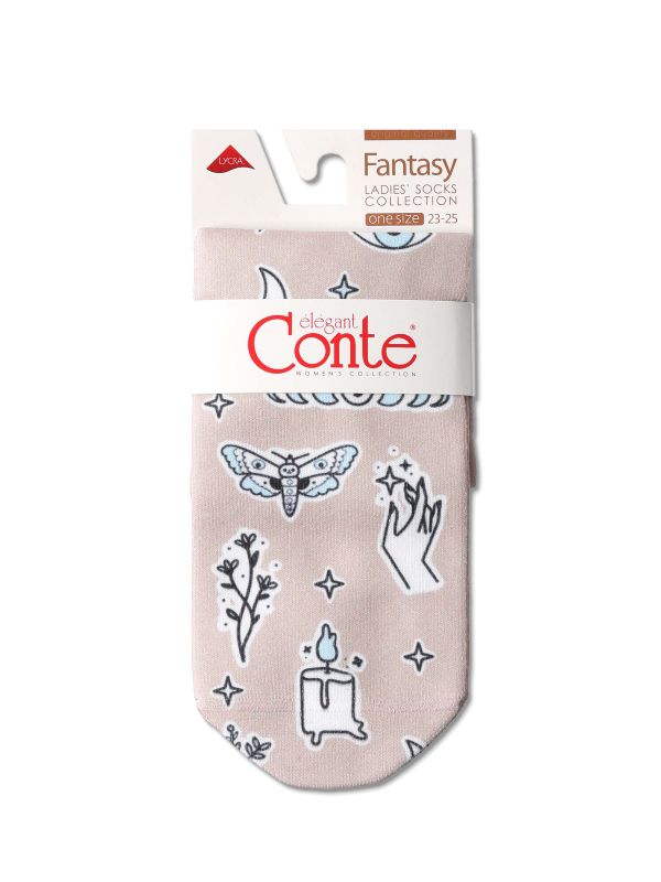 Жіночі шкарпетки бавовняні CE FANTASY (короткі, друк) 21С-112/1СП, р.23-25, 331 бежевий