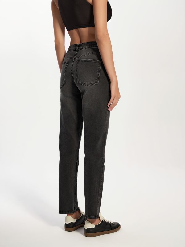 Брюки джинсові жіночі CON-828, р.170-98, washed black