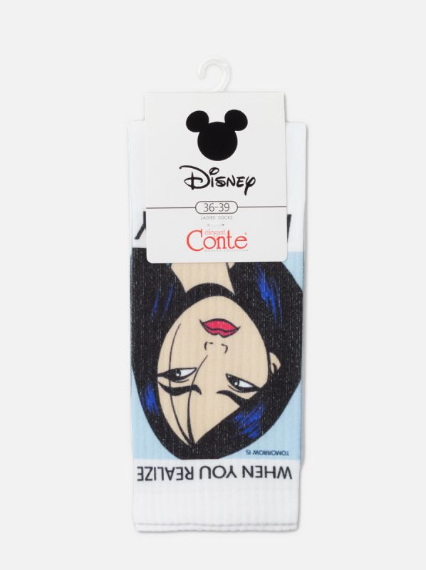 Жіночі шкарпетки бавовняні CE DISNEY (подовжені) 19С-236СПМ, р.23-25, 349 білий